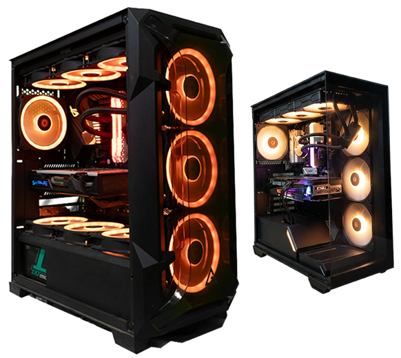 High performance custom PC with RGB cooling